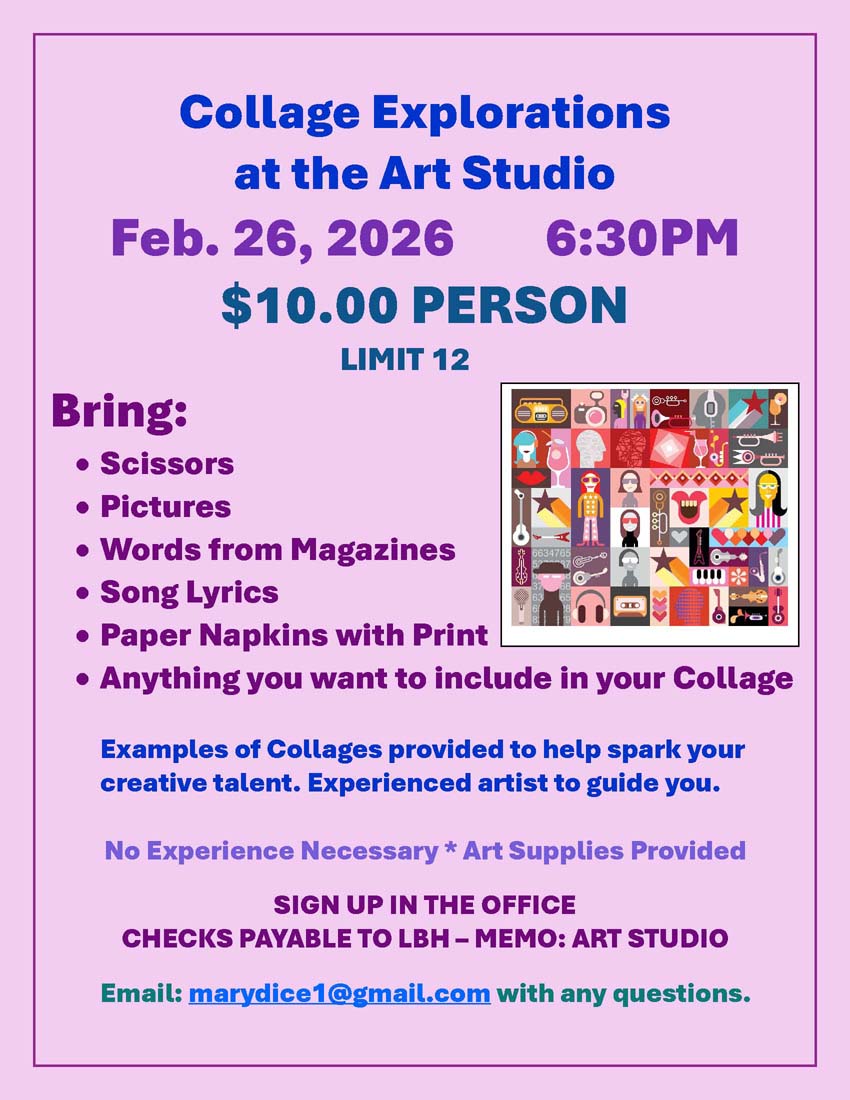 Collage Explorations, Feb 26, at 6:30 PM, $10