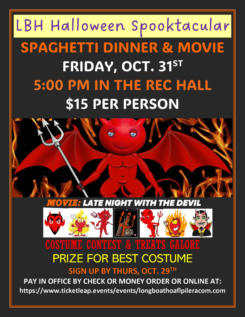 halloween Partym Oct 31, 5 PM in Rec Hall, $15
